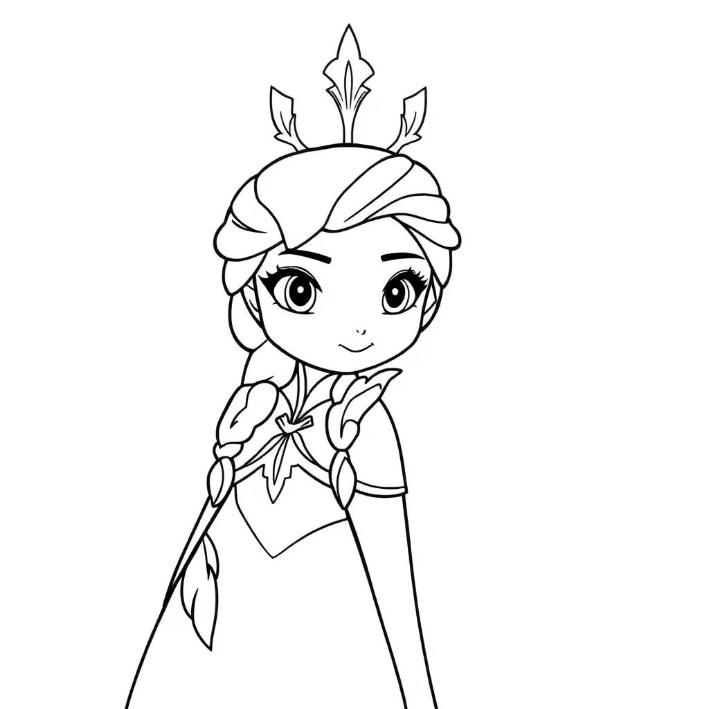 Frozen Anna Elsa Disney Sprookjes Avontuur coloring page for children