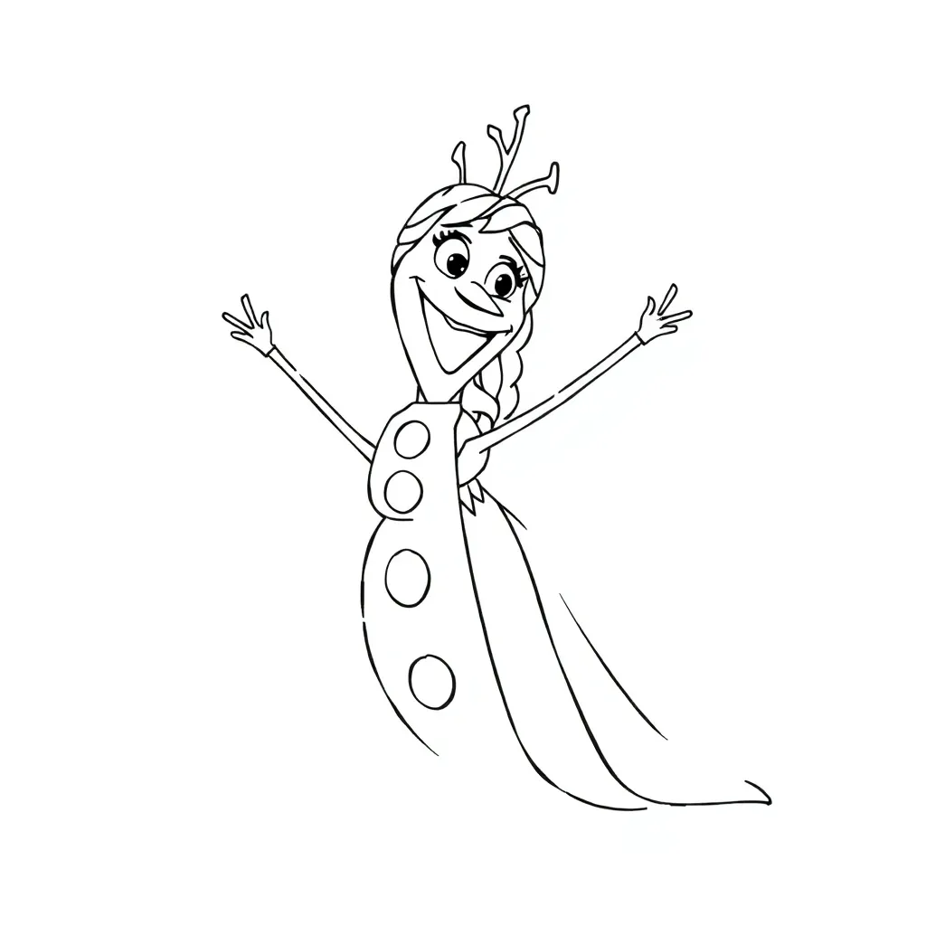 Frozen Anna Elsa Disney Sprookjes Avontuur coloring page for children