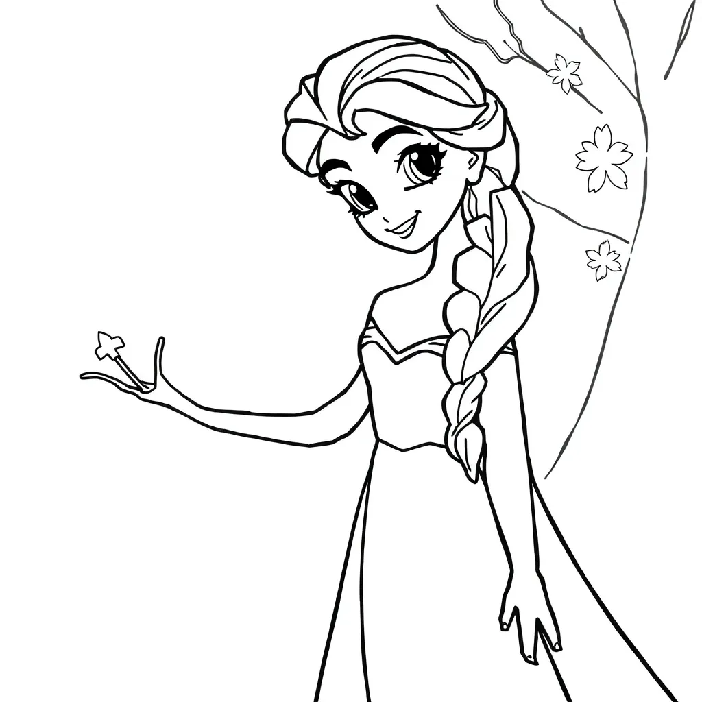 Frozen Anna Elsa Disney Sprookjes Avontuur coloring page for children