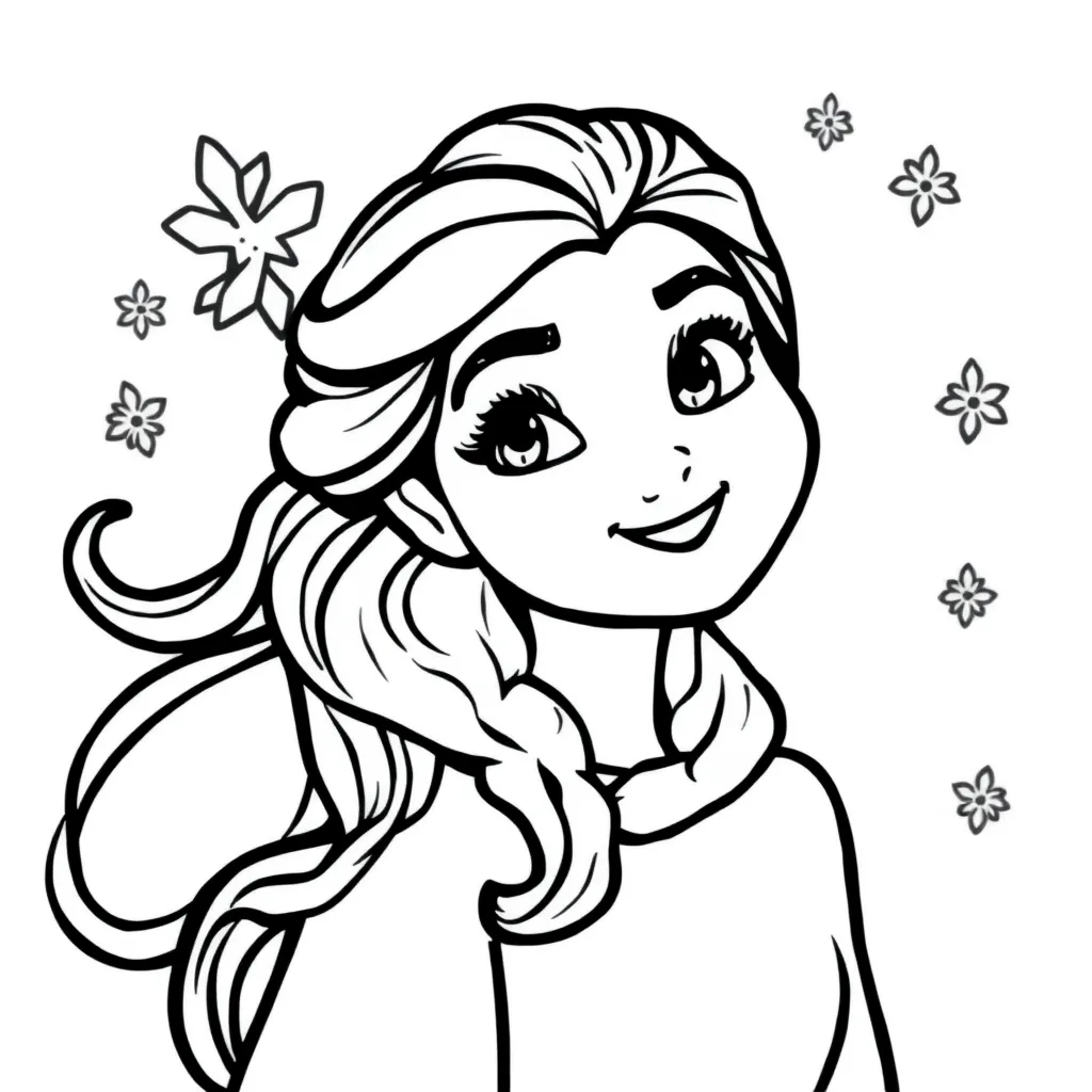 Frozen Anna Elsa Disney Sprookjes Kinderfeest coloring page for children