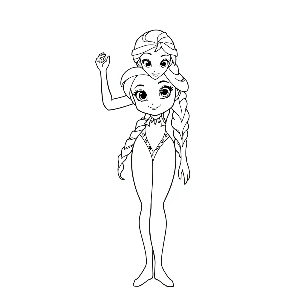 Frozen Anna Elsa Disney Sprookjes Kinderfeest coloring page for children