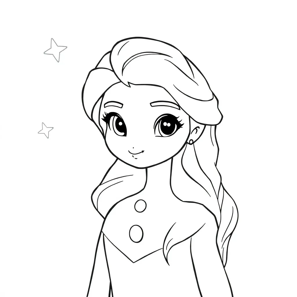 Frozen Anna Elsa Disney Sprookjes Kinderfeest coloring page for children