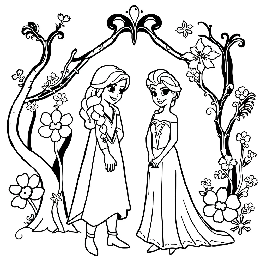 Frozen Elsa Anna Avontuur Magisch coloring page for children