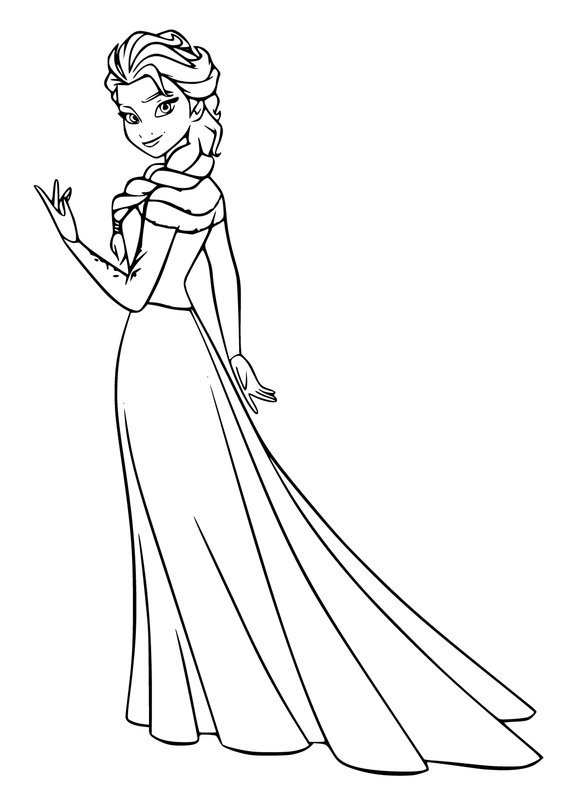 Frozen Elsa Koningin coloring page for children