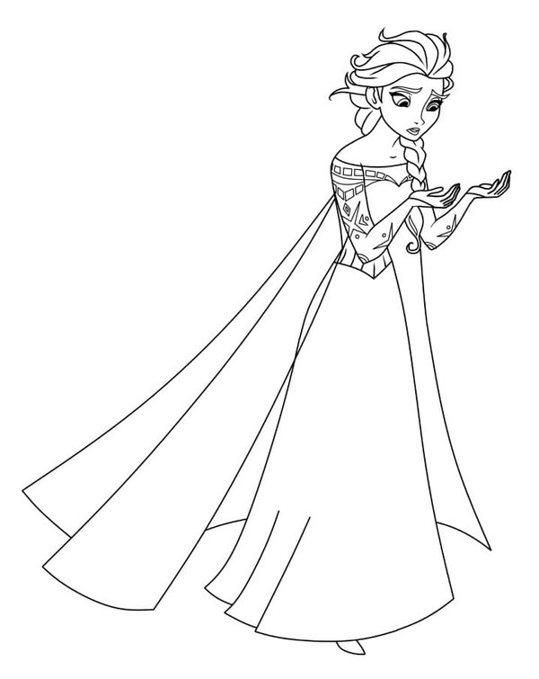 Frozen Elsa Niet Blij coloring page for children