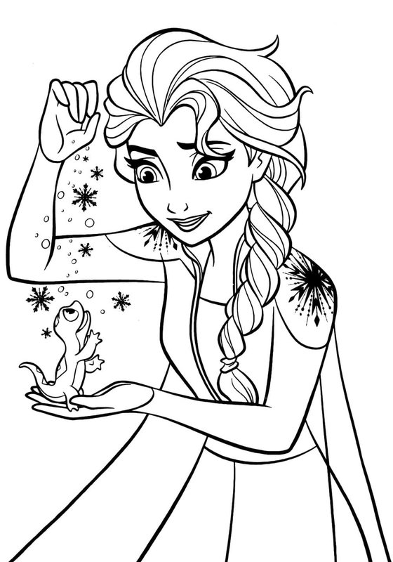 Frozen Elsa und Bruni coloring page for children