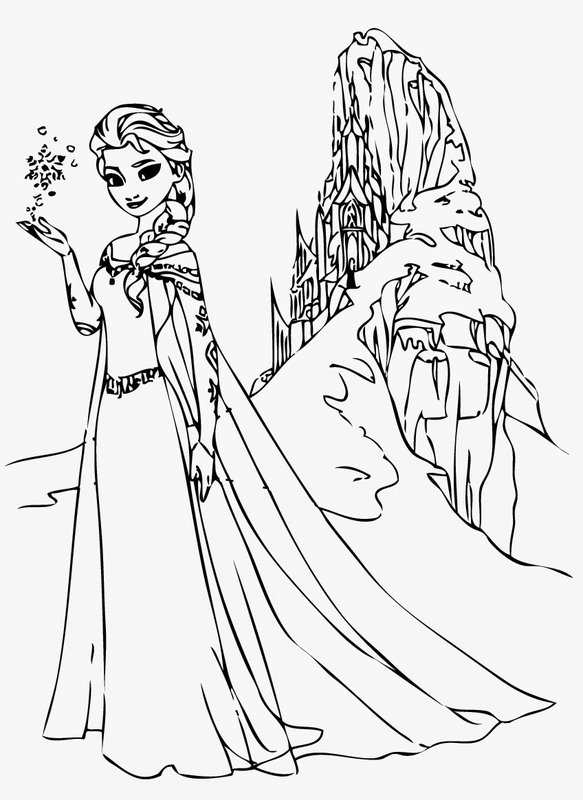 Frozen Elsa Vor Dem Schneeberg coloring page for children