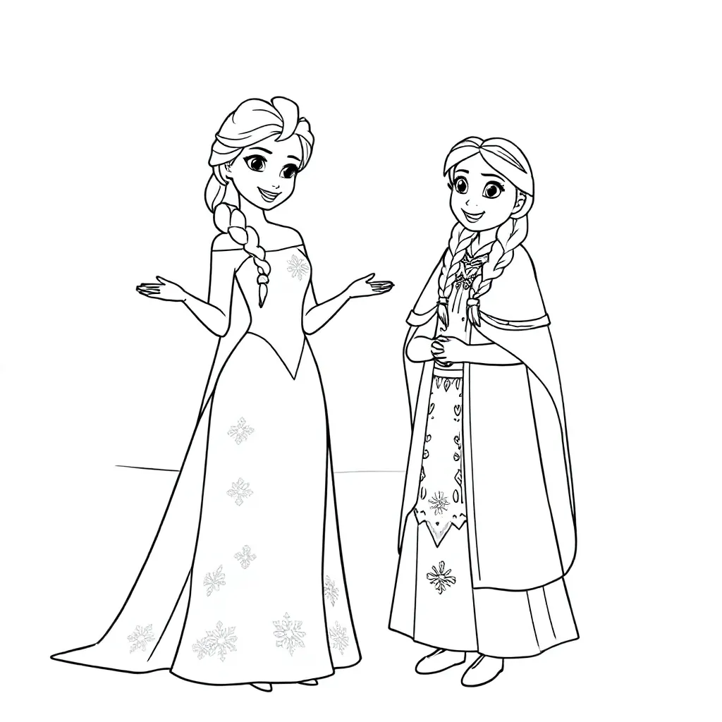 Frozen coloring page for children