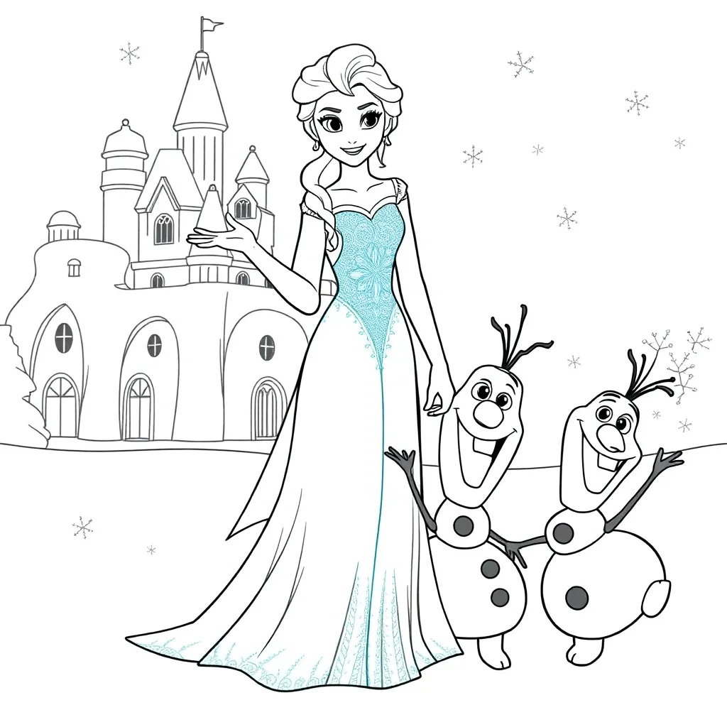 Frozen Prinses Avontuur Magisch Sprookjes coloring page for children