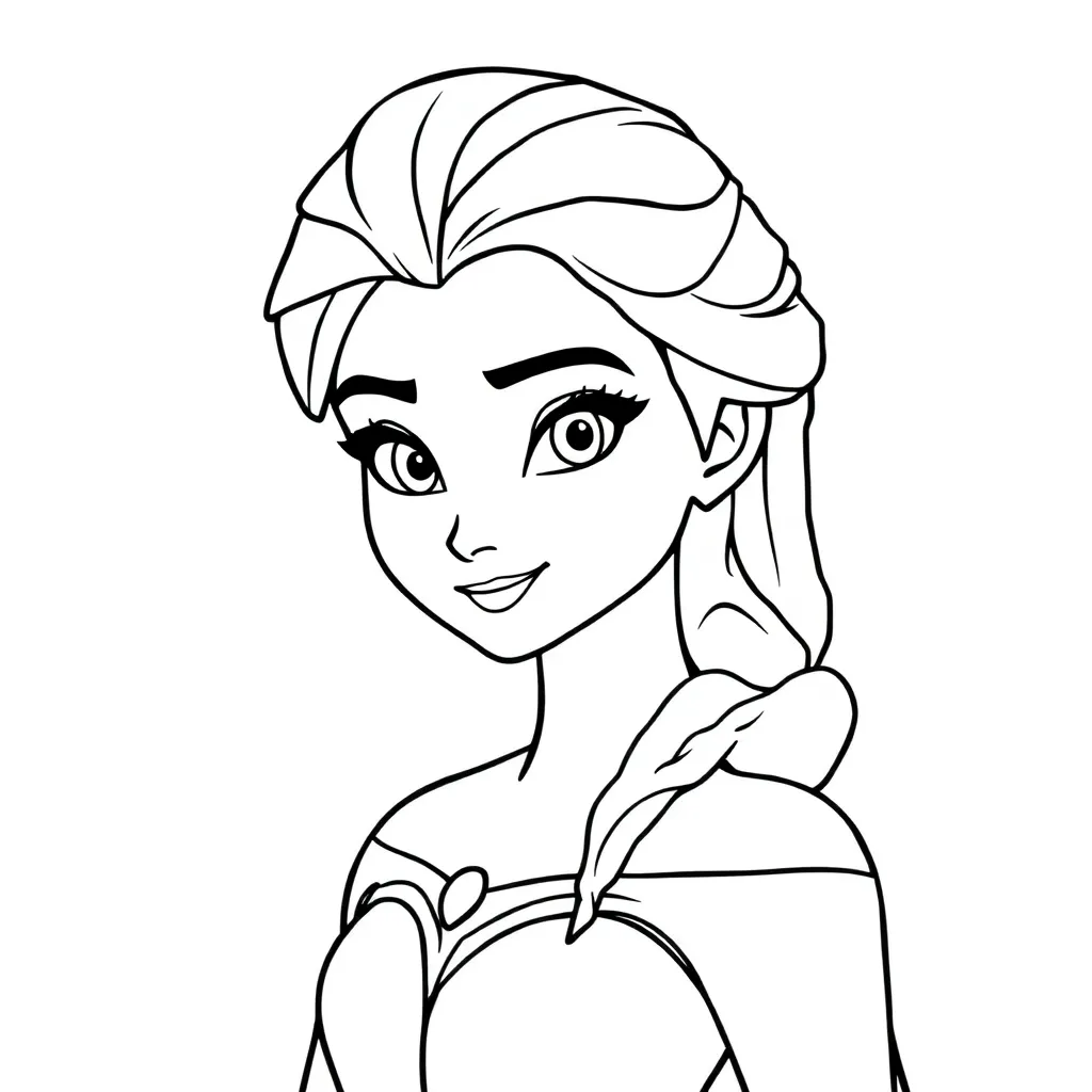Frozen Prinses Sprookjes Fantasy Elegant coloring page for children