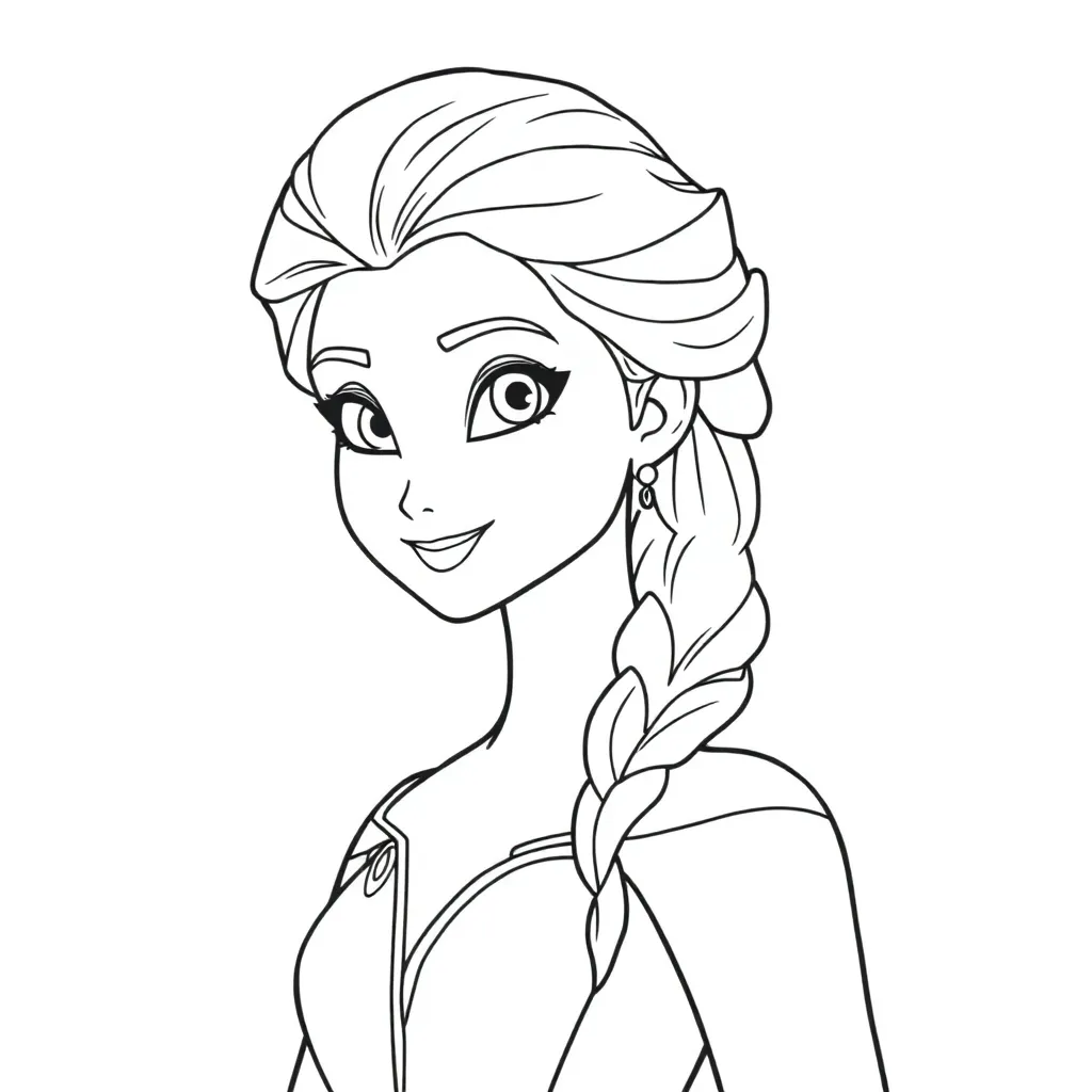 Frozen Prinses Sprookjes Fantasy Elegant coloring page for children