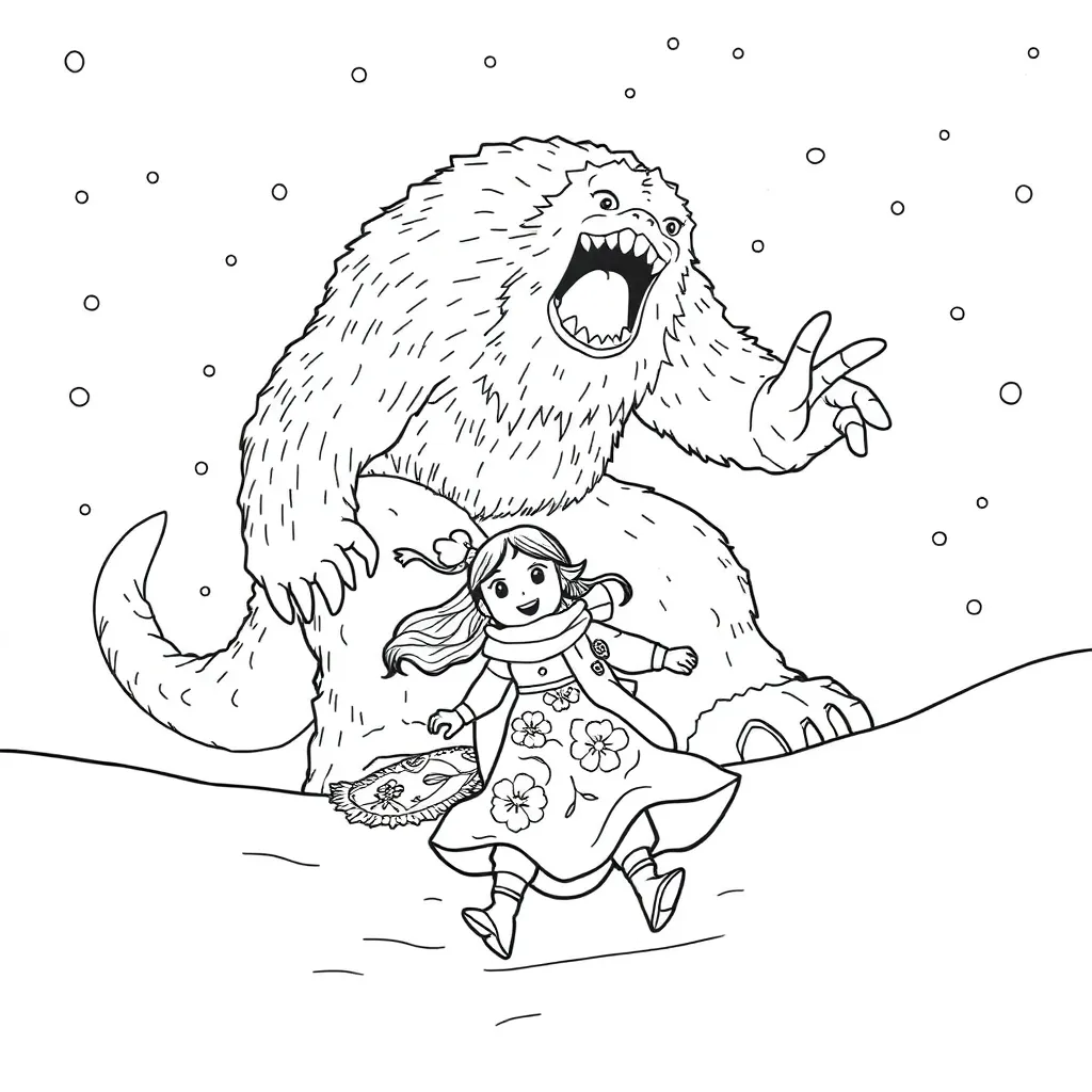 Frozen Sneeuwmonster Avontuur Winter Nordic Actie coloring page for children