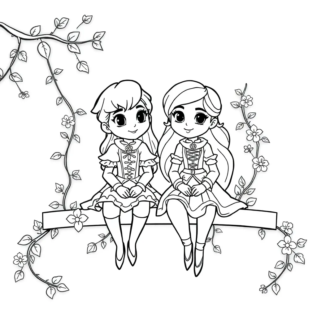 Frozen Sprookjes Bloemen Richel Fantasie coloring page for children