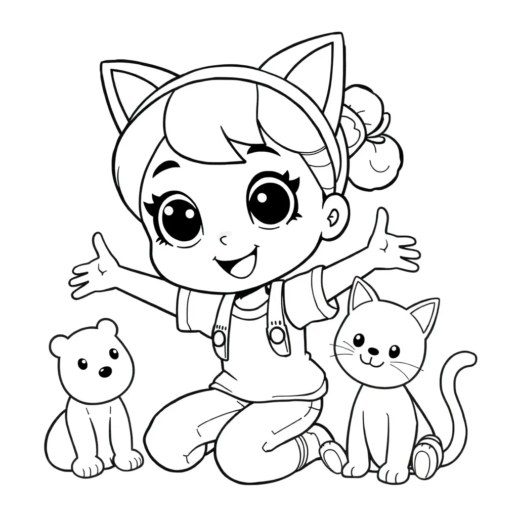 gabby, poppenhuis, speelgoed, creatief, vrolijk coloring page for children