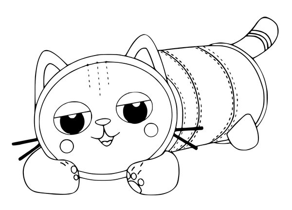 Gabby S Dollhouse Pillow Cat coloring page for children