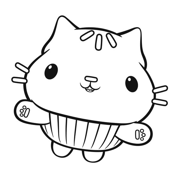 Gabby's Poppenhuis Cakey Cat coloring page for children