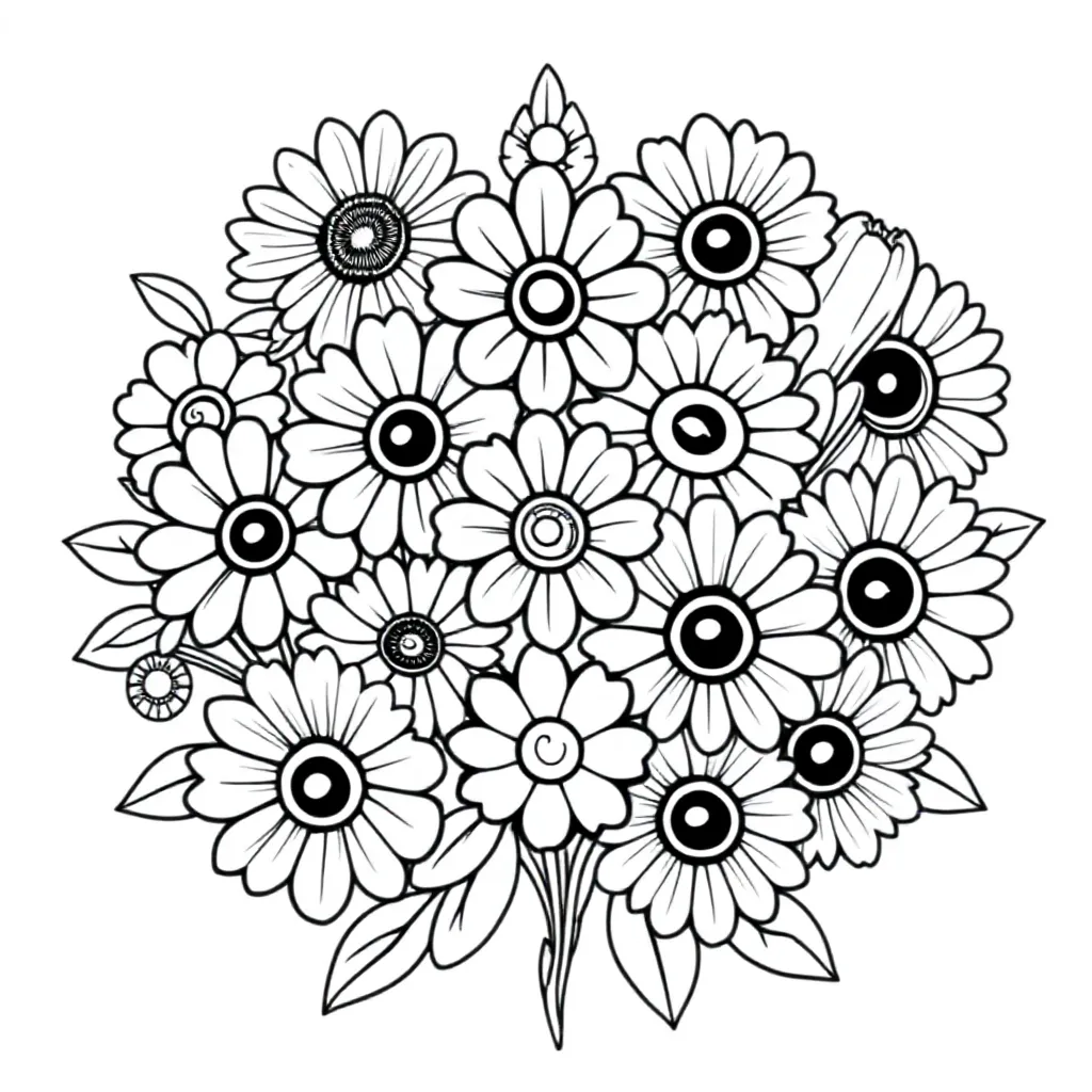 Generate A Line Art Black And White Coloring Page Featuri... coloring page for children