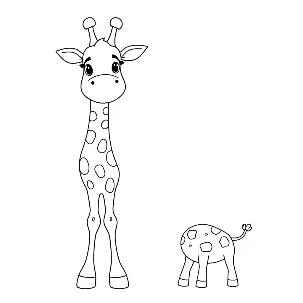 Giraf Safari Wilde Dieren Natuur coloring page for children