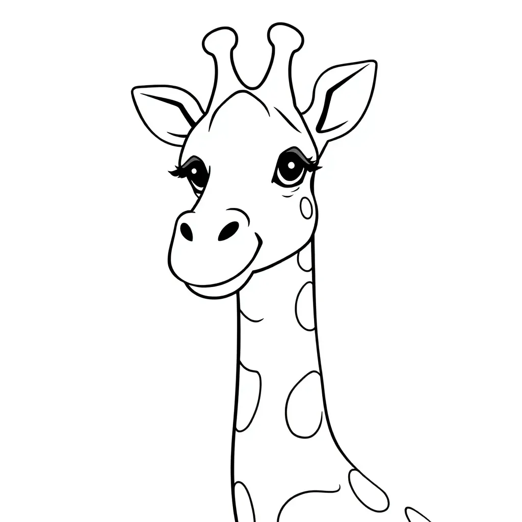 Giraf Safari Wilde Dieren Natuur coloring page for children