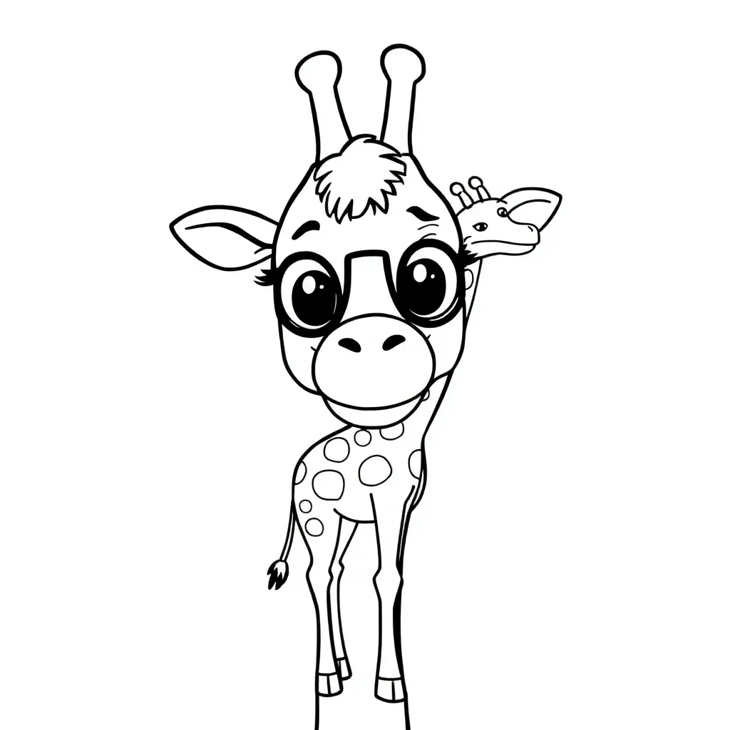 Giraf Wilde Dieren Natuur Afrika Savanne coloring page for children