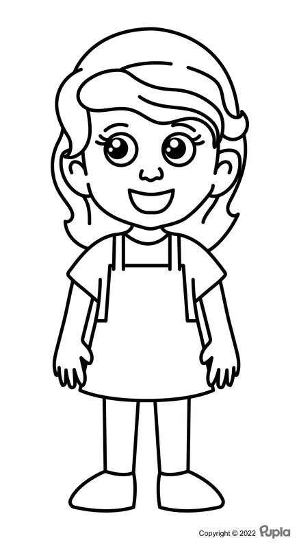 Girl Easy Cute coloring page for children