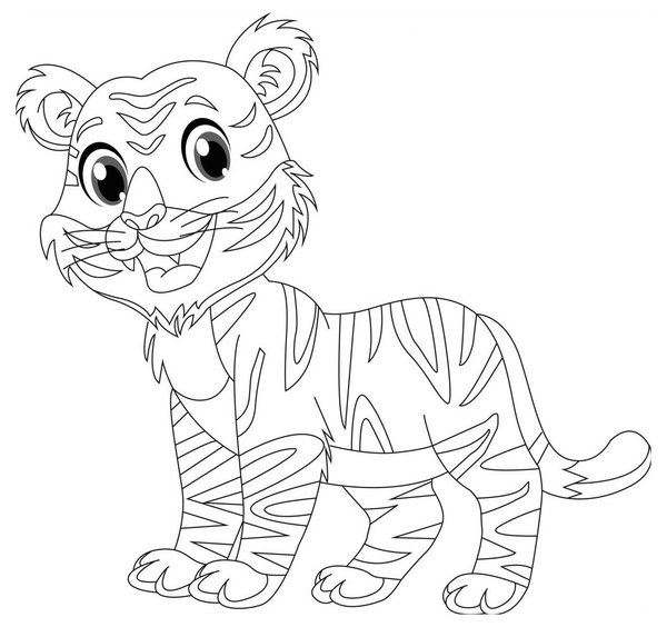 Gluckliches Tigerbaby coloring page for children