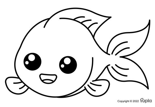 Goldfisch Einfach und niedlich coloring page for children