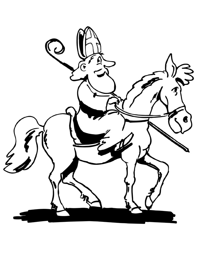 Grappige Sint coloring page for children