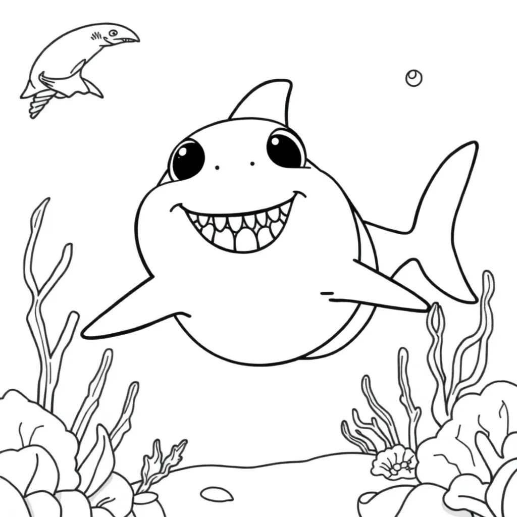 Haai Zee Onderwaterwereld Wilde Natuur coloring page for children