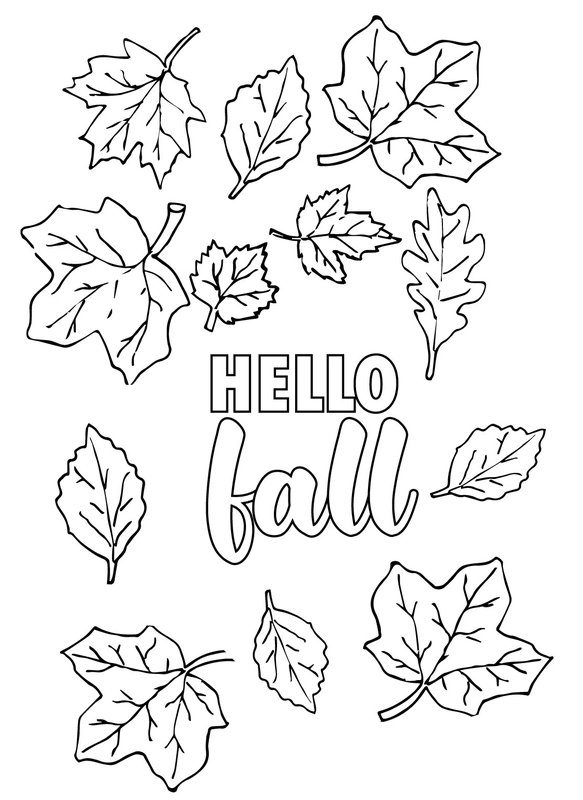 Hallo Herbst in Briefen coloring page for children