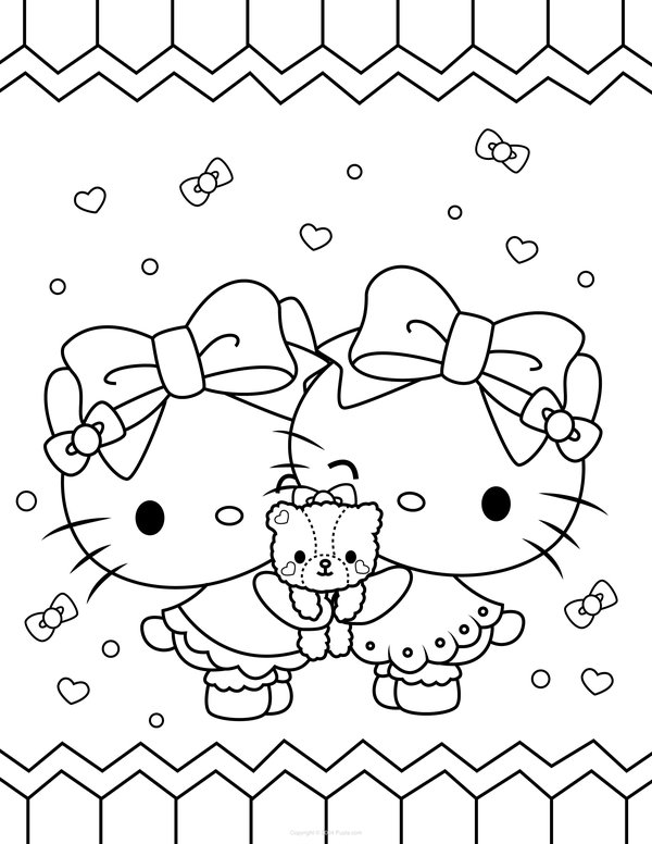 Hallo Kitty Niedlicher Bär coloring page for children