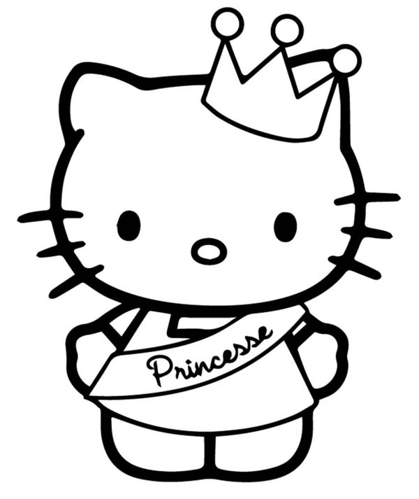 Hallo Kitty Prinzessin coloring page for children
