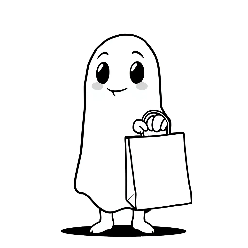 Halloween Geest Trick Or Treat Kinderen Cartoon coloring page for children