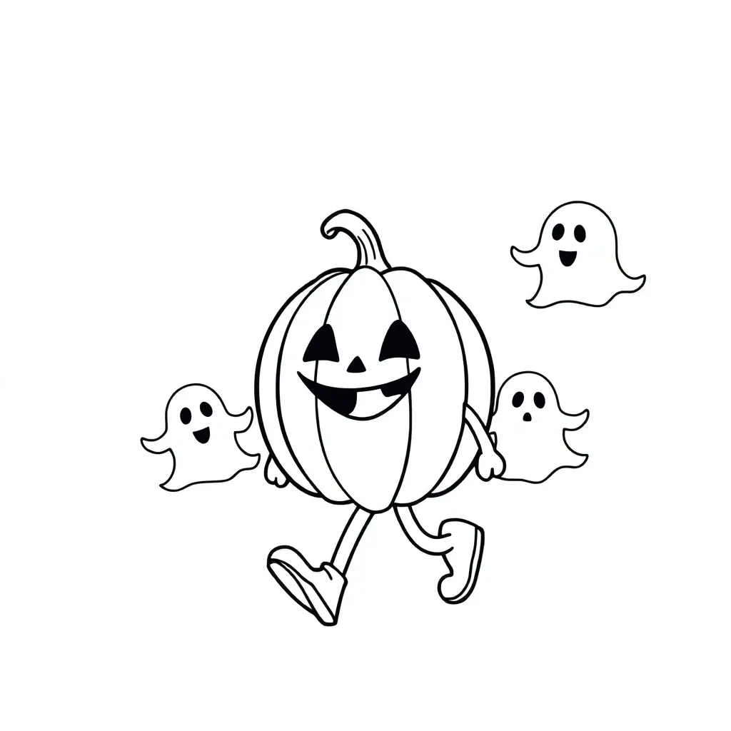 Halloween Griezelig Pompoen Geesten Cartoonesk coloring page for children