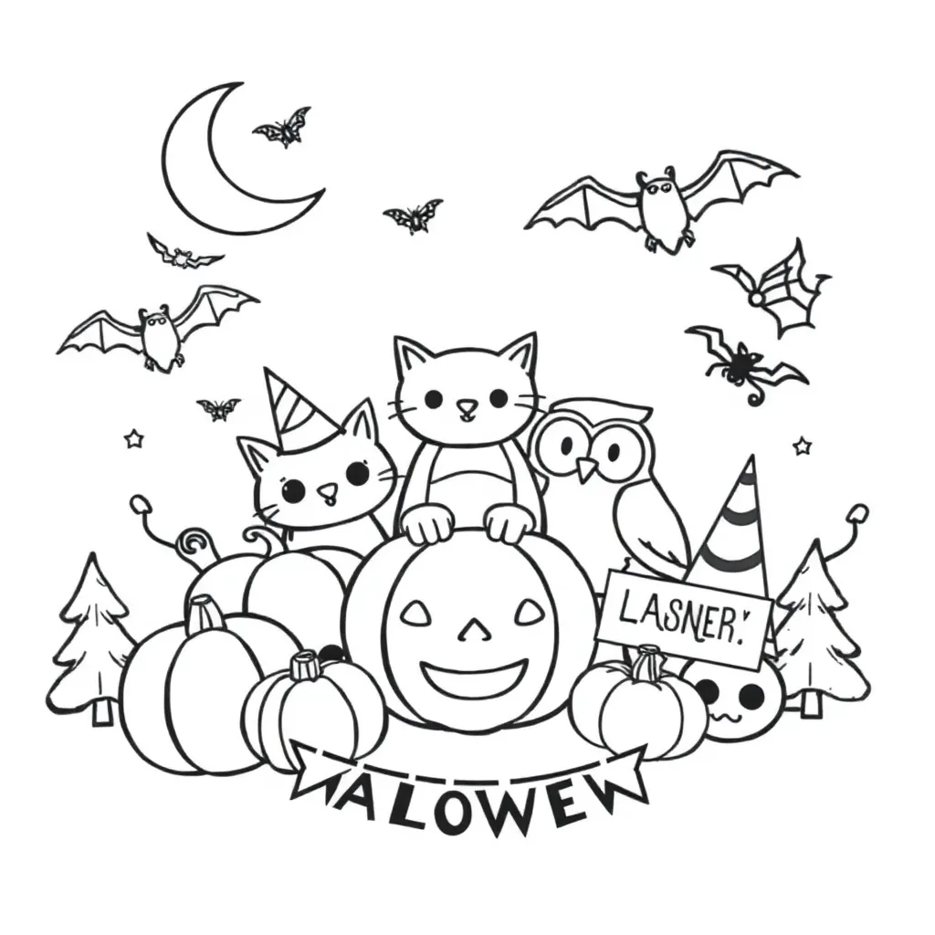Halloween Griezelig Pompoen Kinderen Herfst coloring page for children