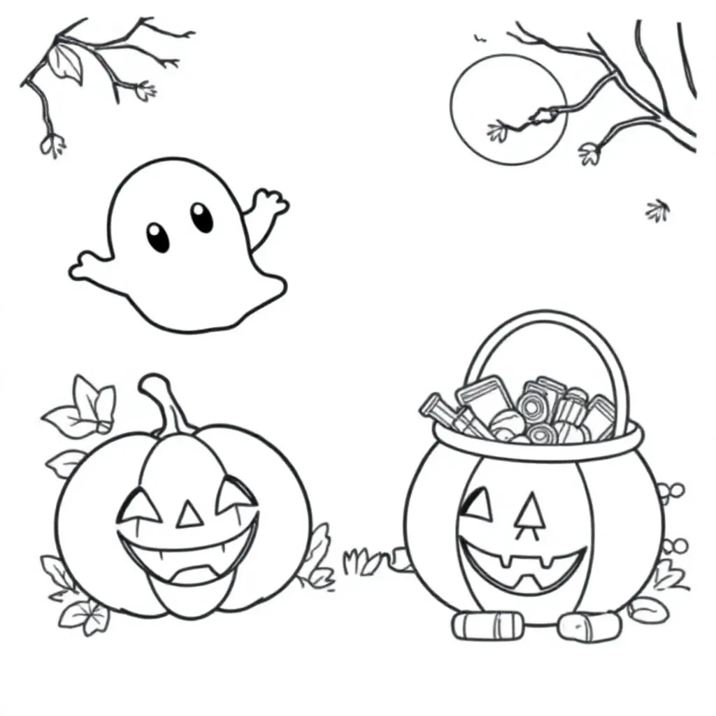 Halloween coloring page for children
