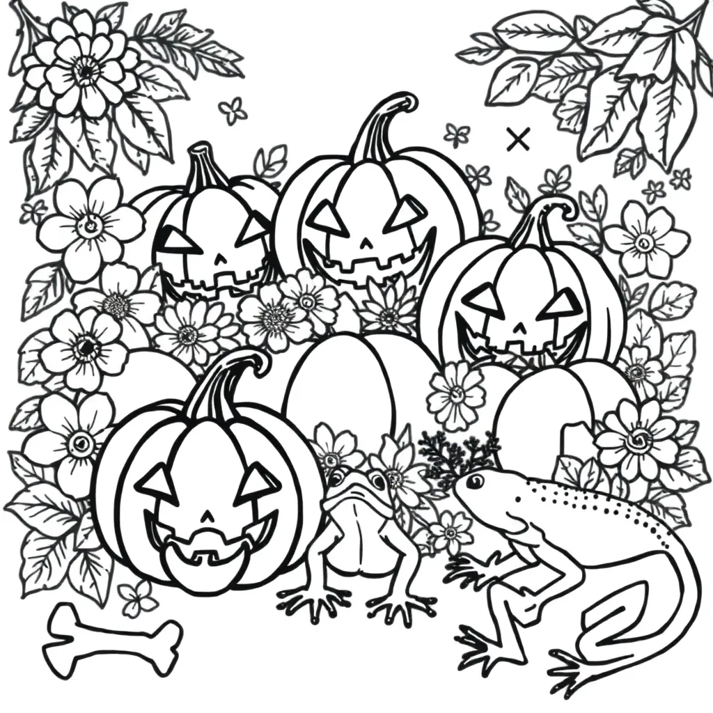 Halloween Pompoen Herfst Griezelig Natuur coloring page for children