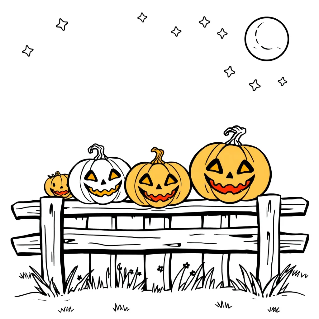 Halloween Pompoenen Griezelig Cartoon Kindvriendelijk coloring page for children