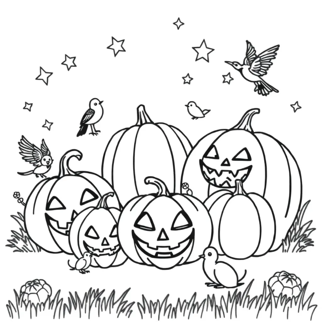 Halloween Pompoenen Spookjes Herfst Kinderactiviteit coloring page for children