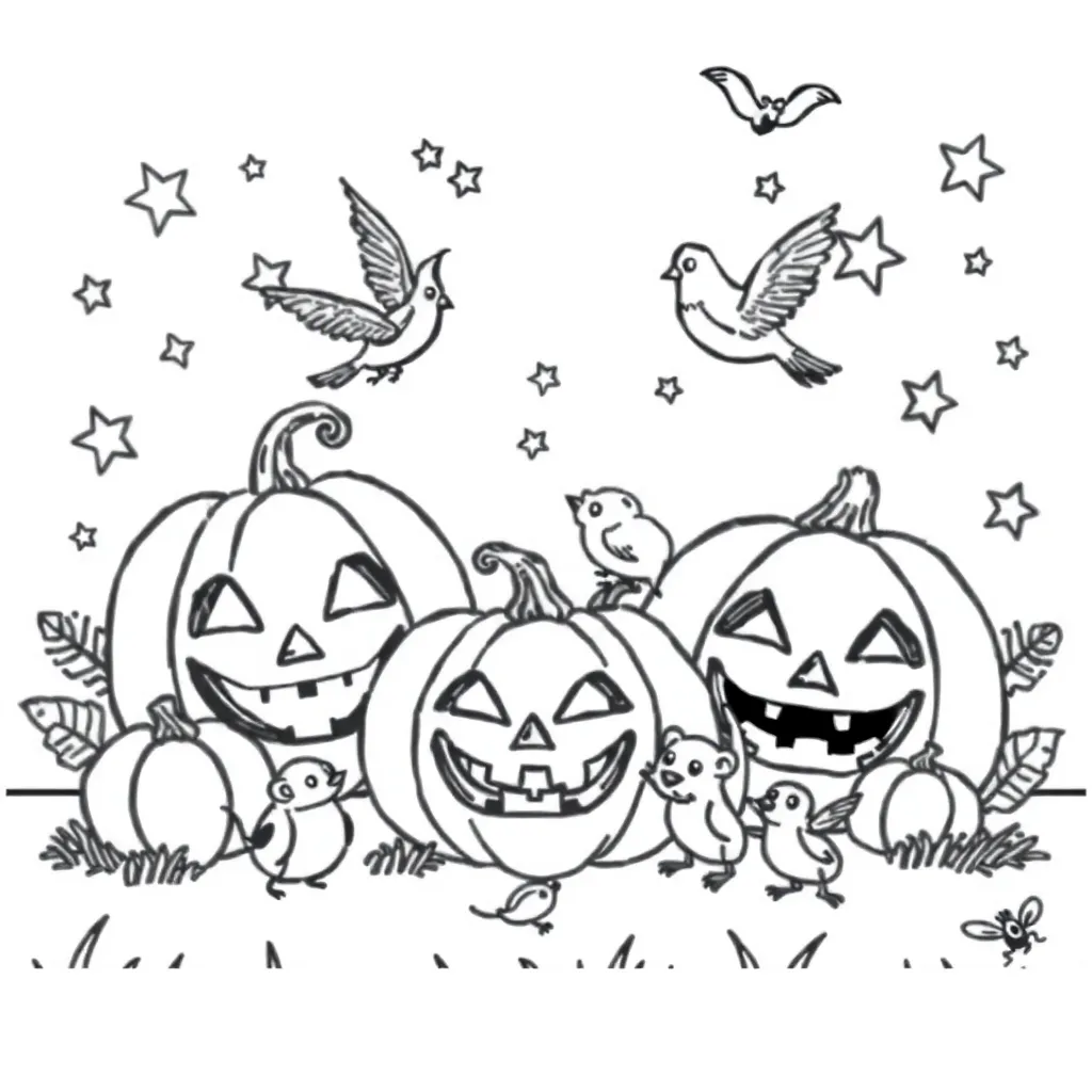 Halloween Pompoenen Spookjes Kinderen Herfst coloring page for children