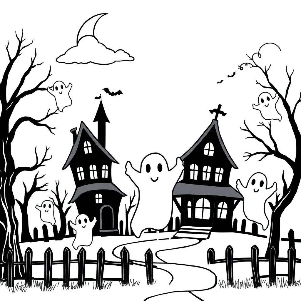 Halloween Spookachtig Griezelig Mysterieus Kinderen coloring page for children