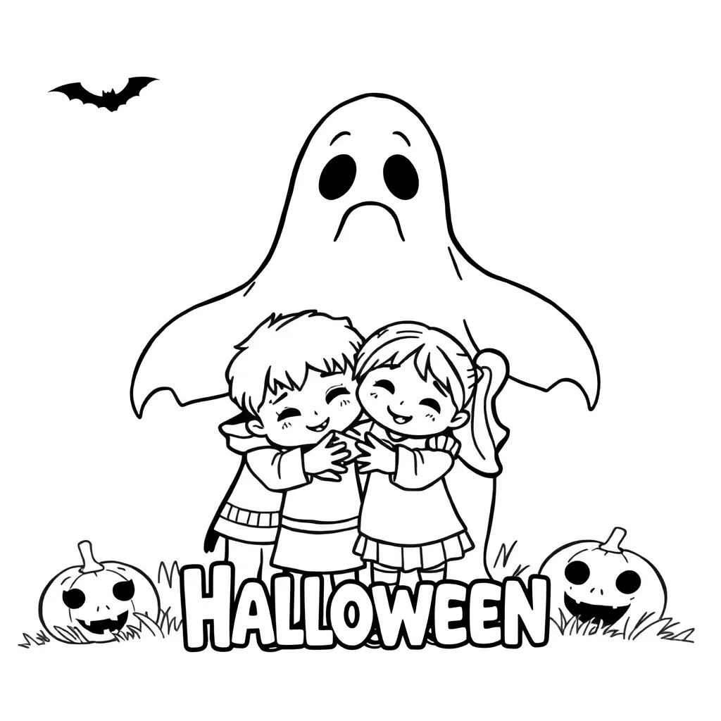 Halloween Spookjes Cartoon Eng Kinderen coloring page for children