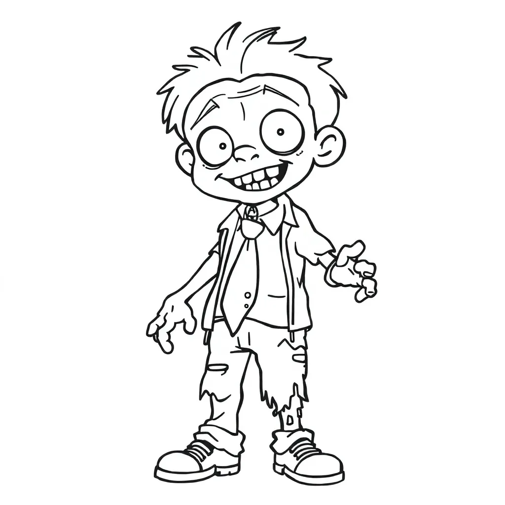 Halloween Zombie Griezelig Cartoon Kinderen coloring page for children