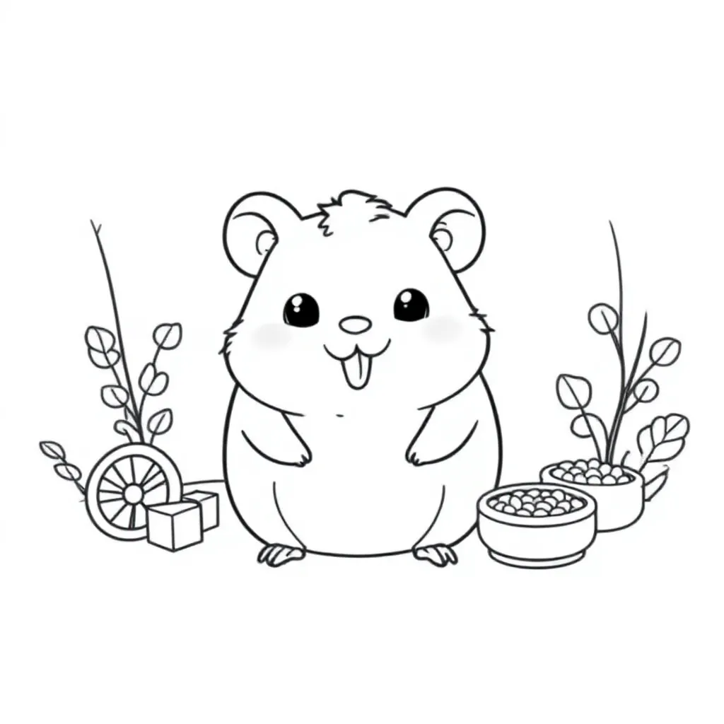 Hamster coloring page for children