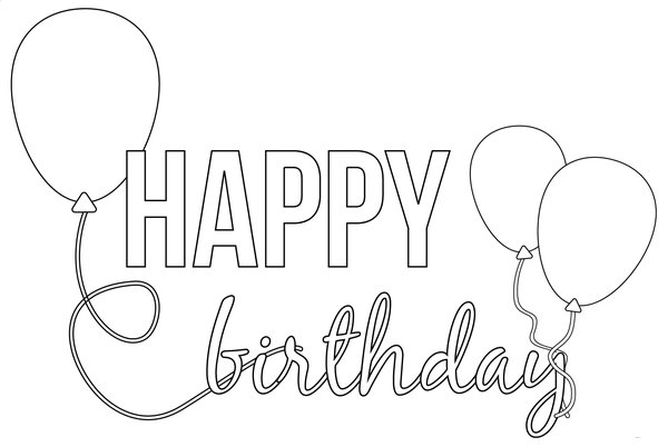 Happy Birthday Letters coloring page for children
