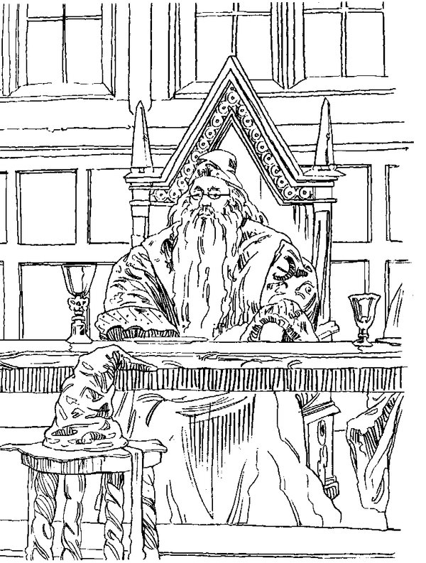 Harry Potter Dumbledore Assis coloring page for children