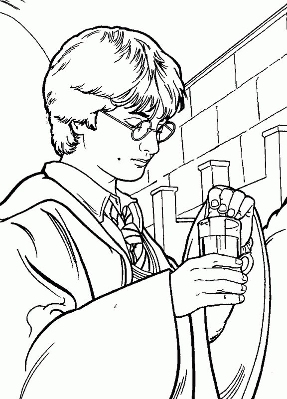 Harry Potter Kijkt Beneden coloring page for children