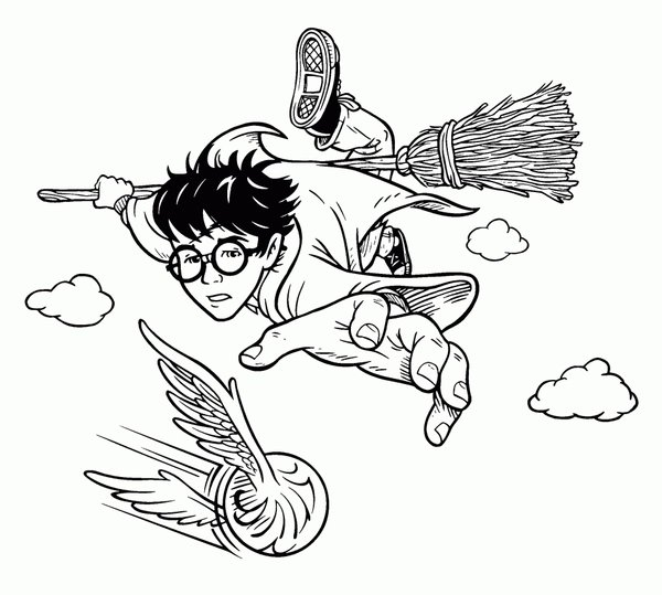 Harry Potter Quidditch coloring page for children