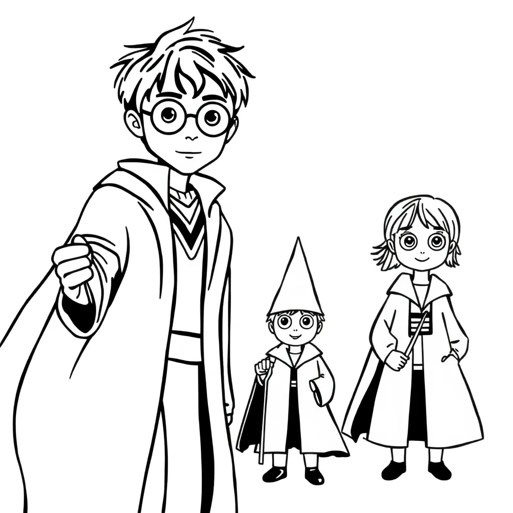 Harry Potter Tovenaar Zweinstein Magisch Avontuur coloring page for children