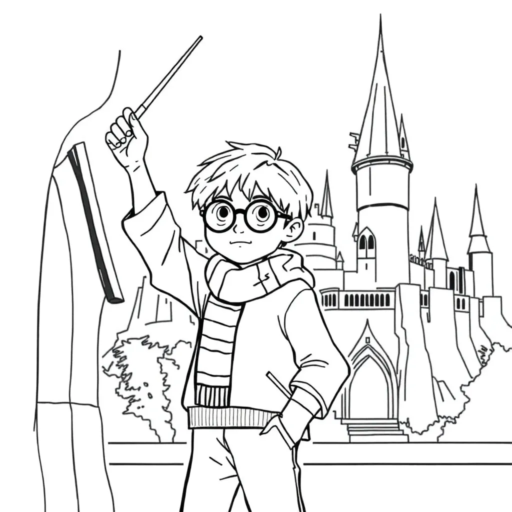 Harry Potter Tovenaars Zweinstein Magisch Avontuur coloring page for children